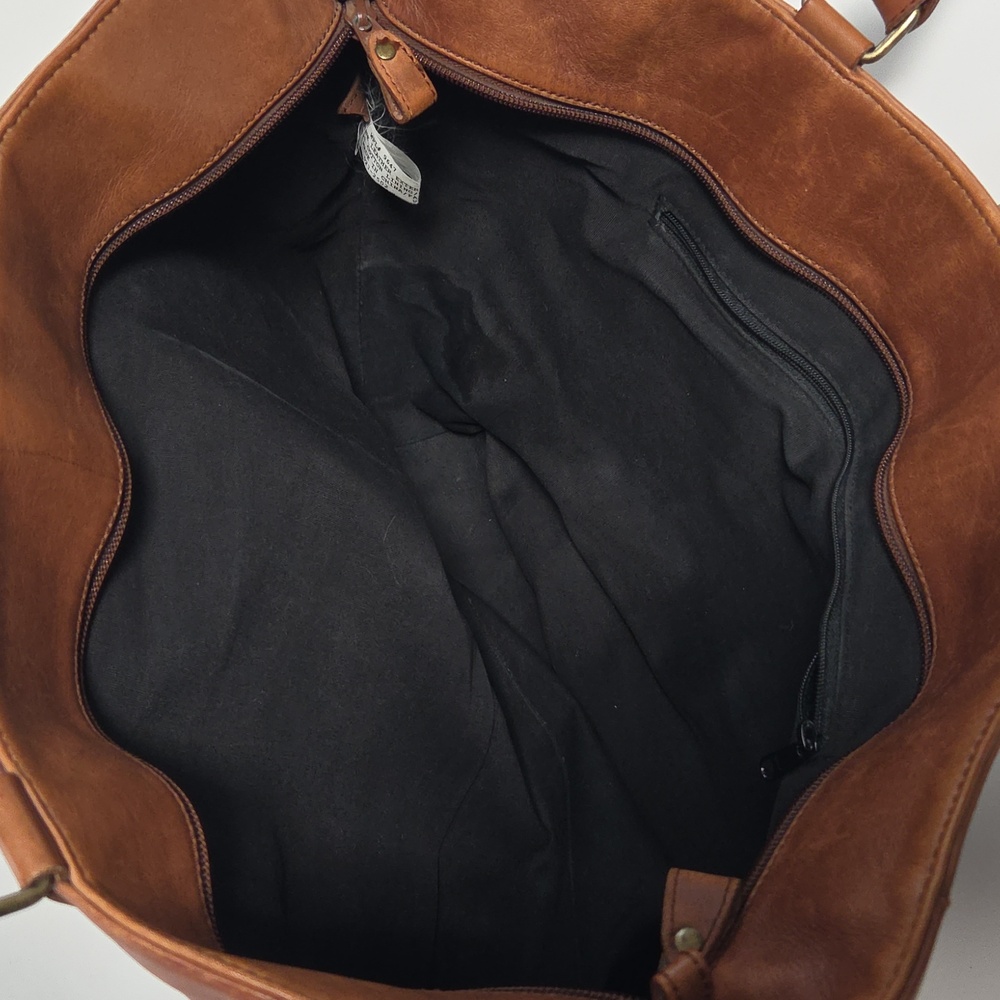 Vintage Eddie Bauer Brown Leather Tote Bag - Picture 11 of 16